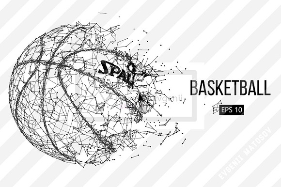 Silhouette of basketball ball NBA in Illustrations - product preview 5