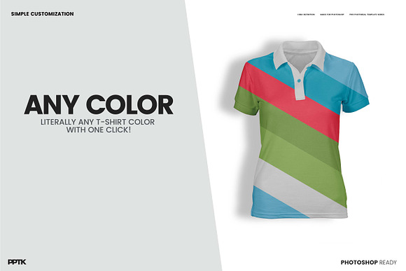 Womens Ghosted Polo Shirt Templates in Product Mockups - product preview 3