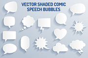 Vector Shaded Comic Speech Bubbles