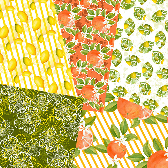 Citrus clipart and papers in Illustrations - product preview 3