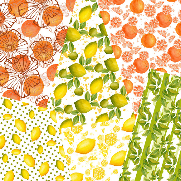 Citrus clipart and papers in Illustrations - product preview 4