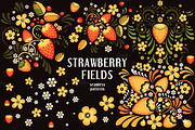 Strawberry fields in Khokhloma style