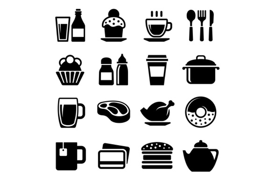 Restaurant and Cafe Food Drink Icons