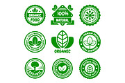 Organic Food Green Labels Set