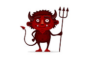 Red Halloween Devil with Trident
