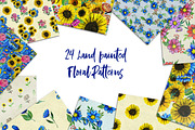24 hand painted floral patterns