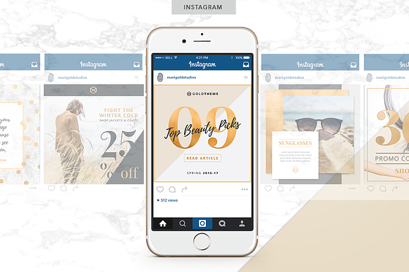 GOLDEN | Social Media Pack in Instagram Templates - product preview 1