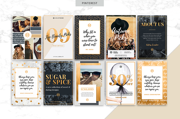 GOLDEN | Social Media Pack in Instagram Templates - product preview 2