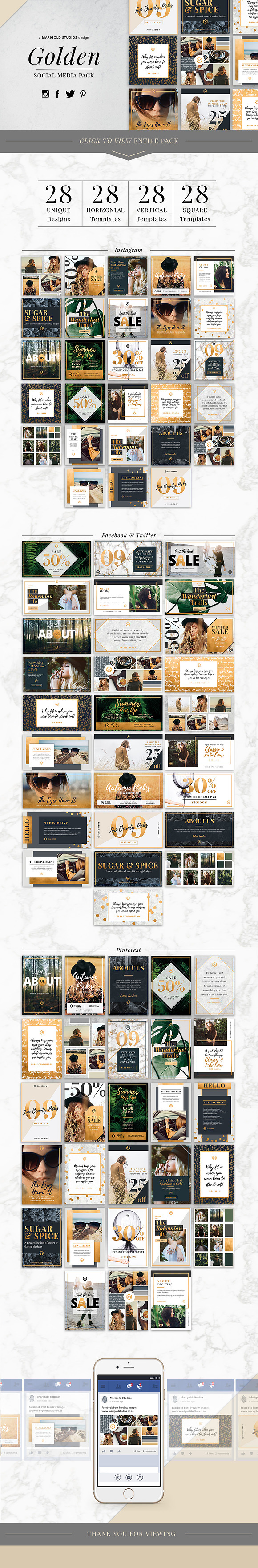 GOLDEN | Social Media Pack in Instagram Templates - product preview 8