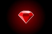 Red Ruby Gemstone Icon Set