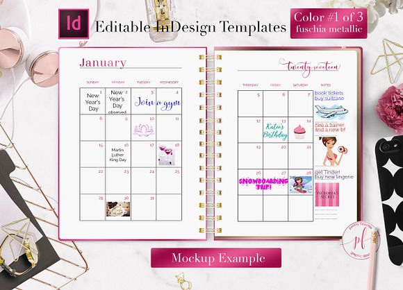Monthly Planner | InDesign Template in Stationery Templates - product preview 3