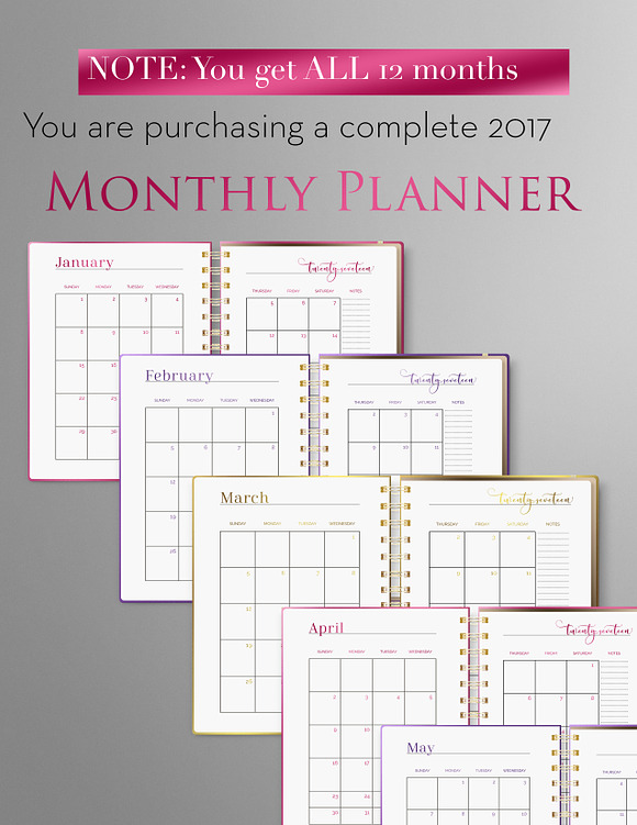 Monthly Planner | InDesign Template in Stationery Templates - product preview 11