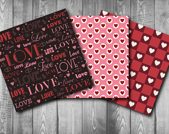 Valentine's digital paper  in Patterns - product preview 1