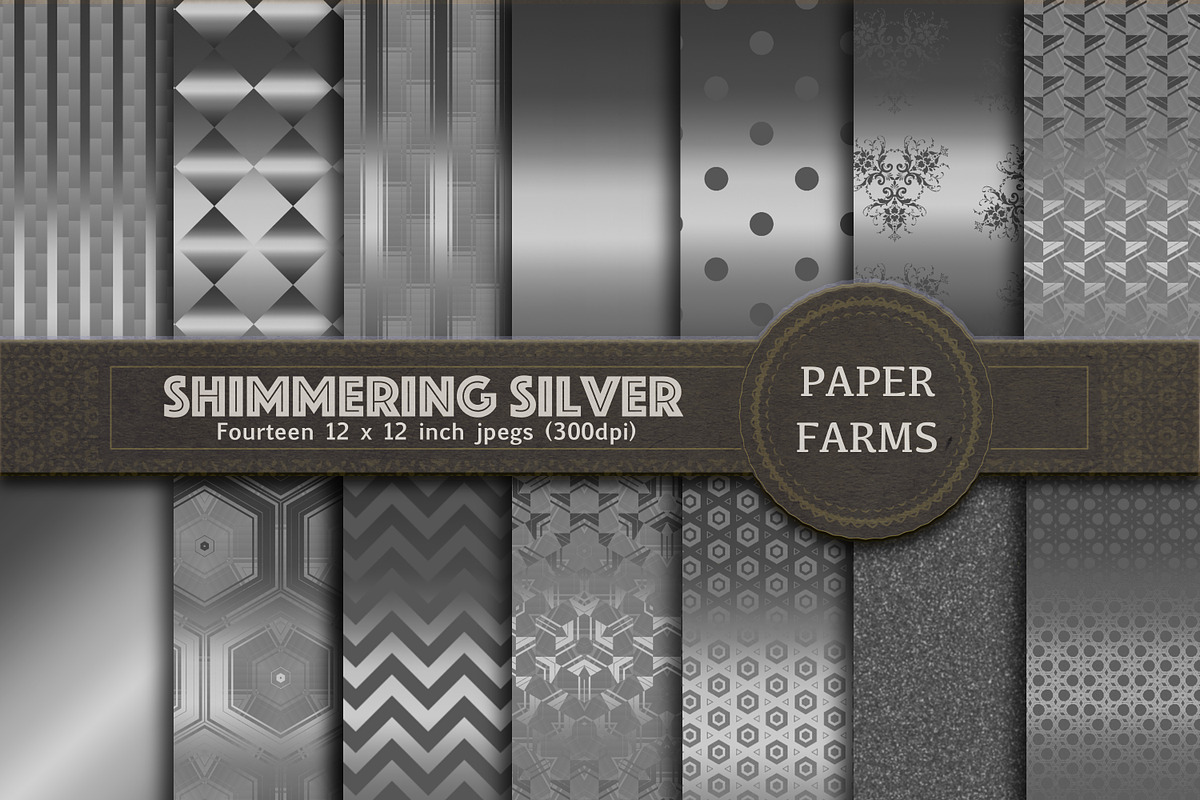 Silver digital paper  in Patterns - product preview 8