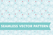 Polka Dot Snowflakes Seamless Vector
