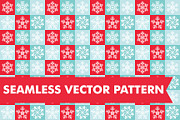 Checkered Snowflake Seamless Vector