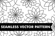 Black & White Flowers Pattern Vector