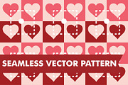 Heart Quilt Seamless Vector Pattern