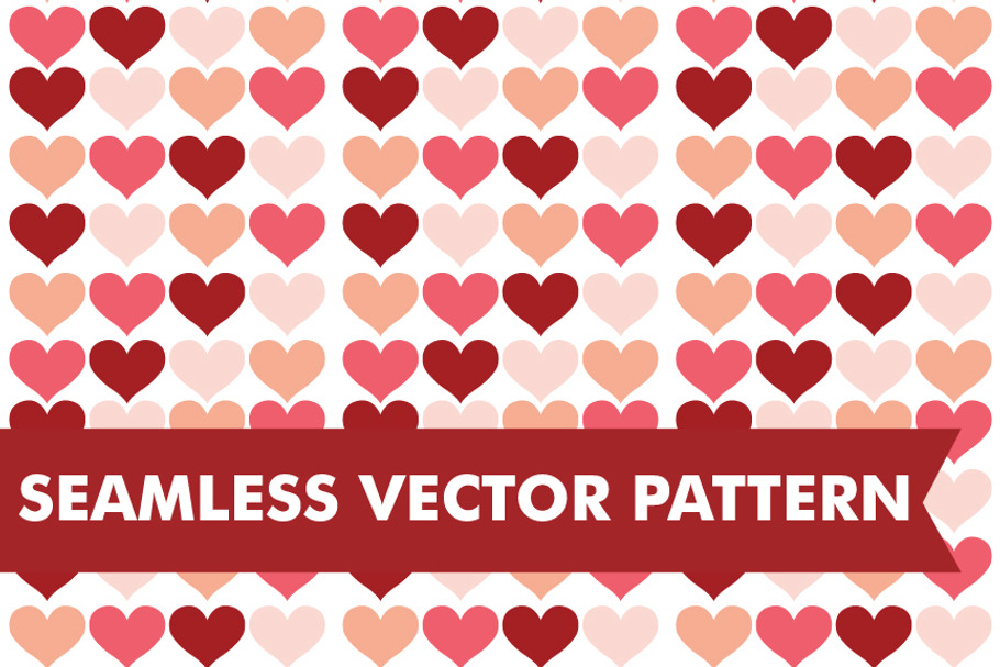 Hearts Seamless Vector Pattern in Patterns - product preview 8