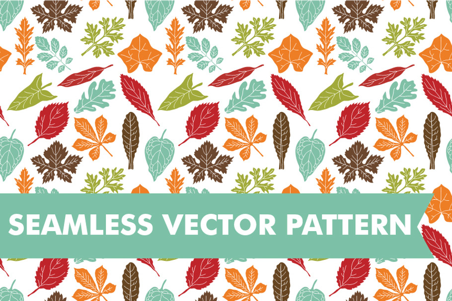 Fall Leaves Seamless Vector Pattern in Patterns - product preview 8