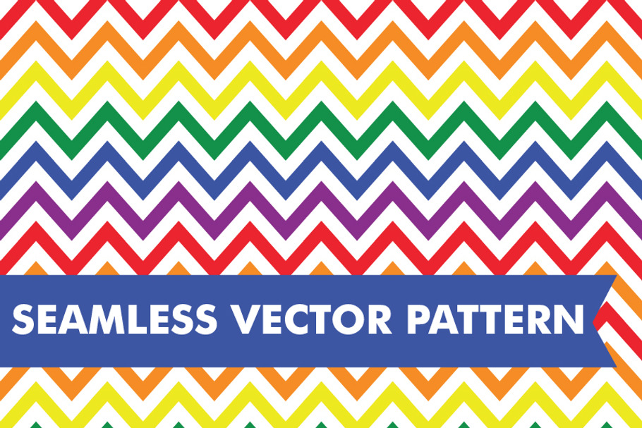 Rainbow Chevron Seamless Vector in Patterns - product preview 8