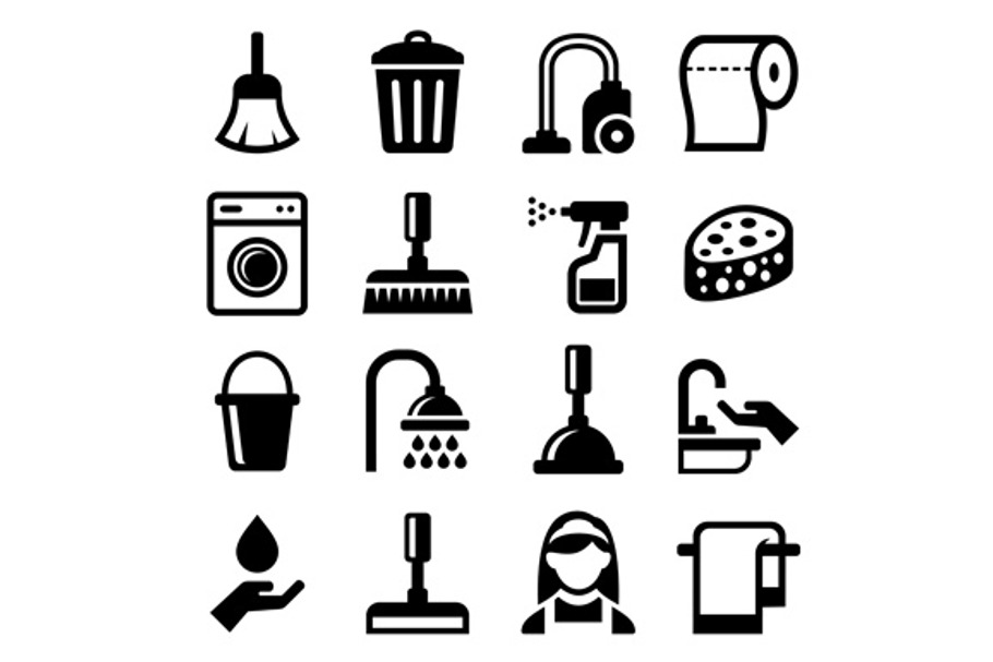 Cleaning Icons Set
