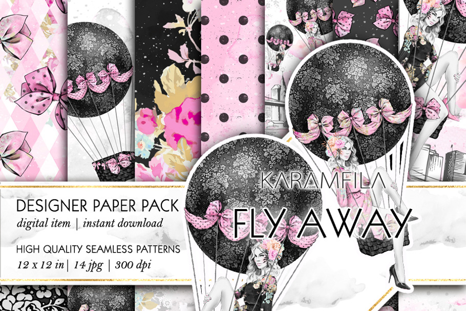Fly Away Seamless Patterns