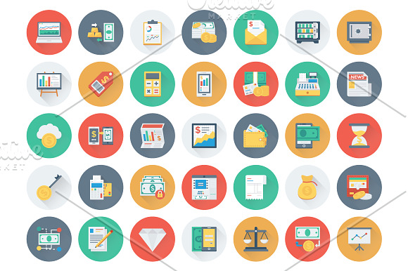 175 Flat Finance and Banking Icons in Graphics - product preview 2