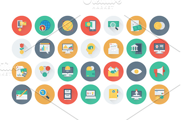 175 Flat Finance and Banking Icons in Graphics - product preview 4