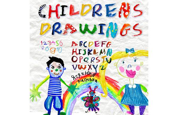 Set Children's drawings.  in Illustrations - product preview 2
