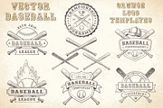 Vector Baseball GrungeLogo Templates