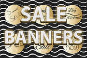 SALE Banners gold and black