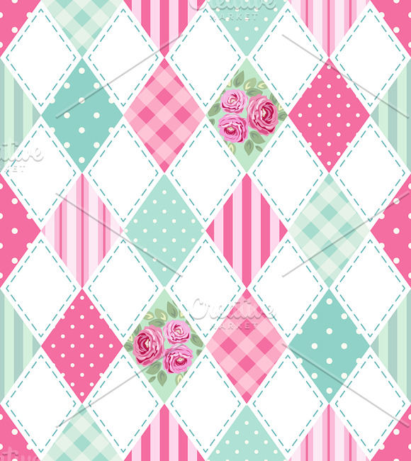 Patchwork seamless patterns set#2 in Patterns - product preview 1