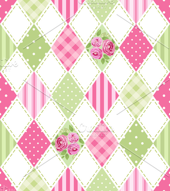 Patchwork seamless patterns set#2 in Patterns - product preview 4