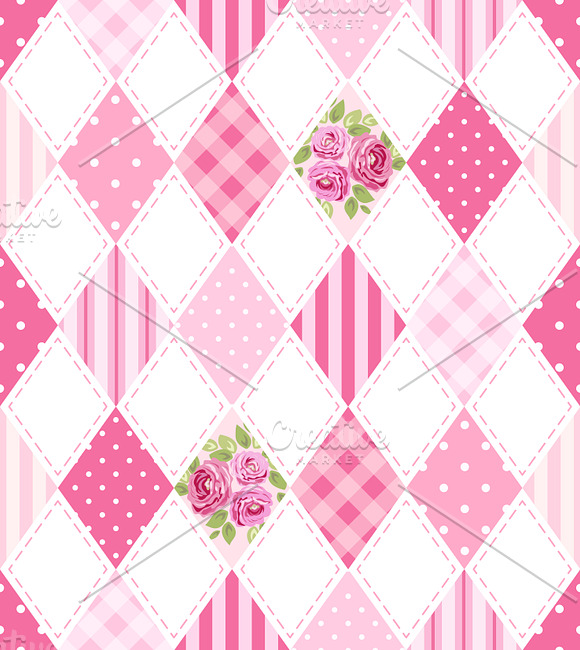 Patchwork seamless patterns set#2 in Patterns - product preview 5