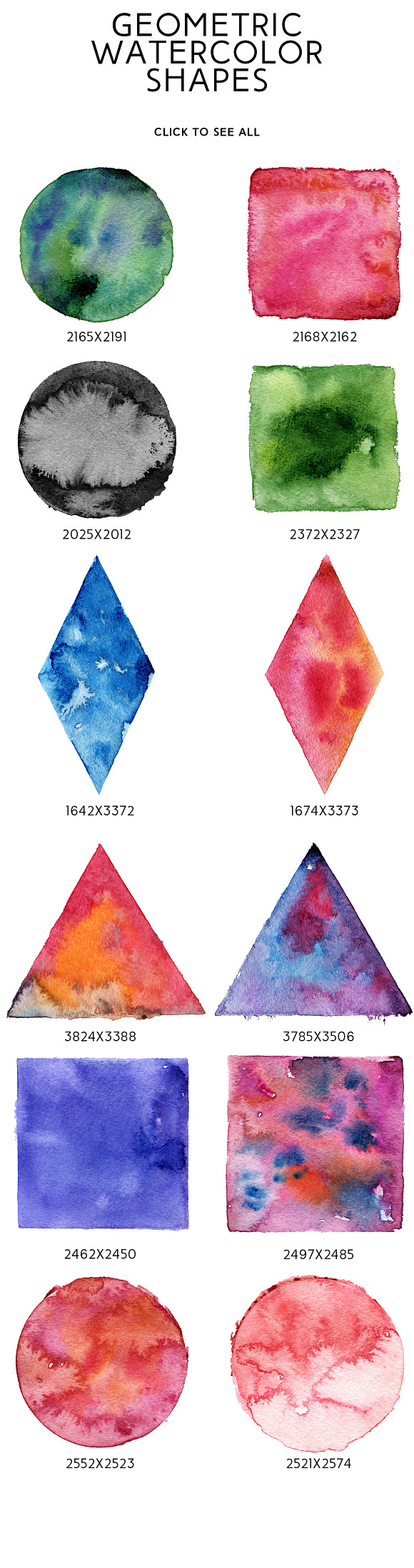 Geometric Watercolor Shapes in Objects - product preview 3