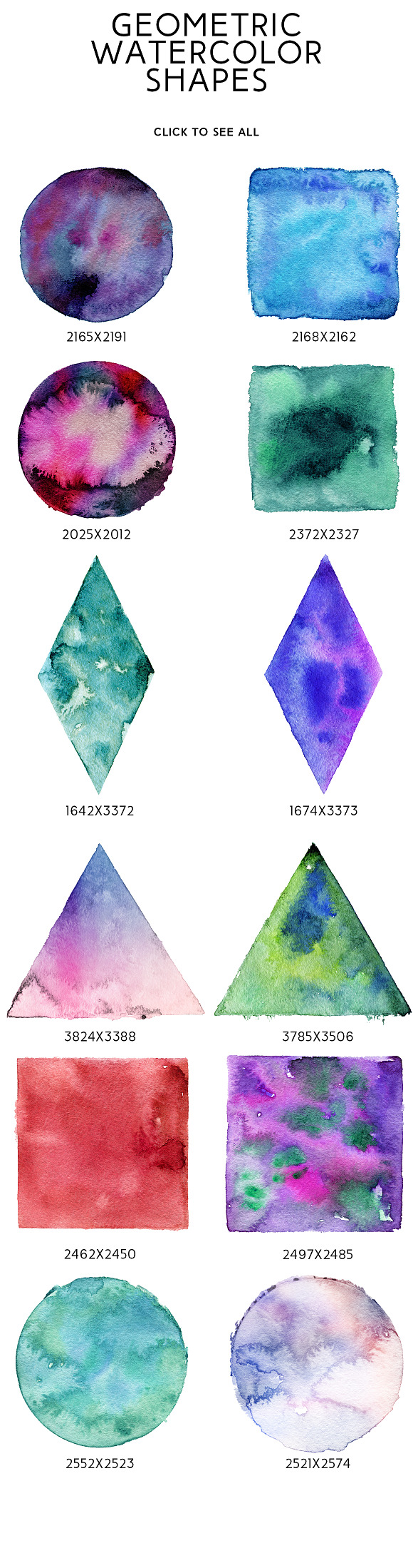 Geometric Watercolor Shapes in Objects - product preview 4
