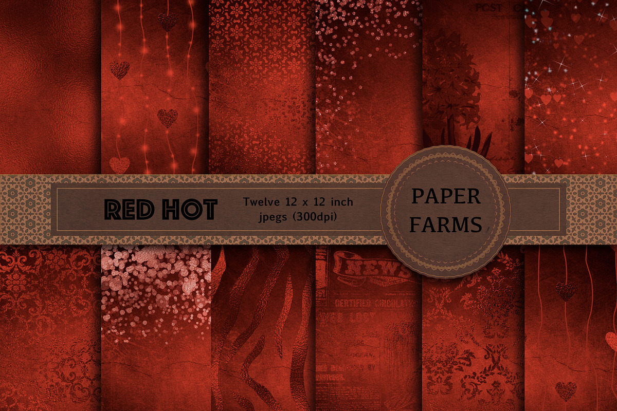 Red hot digital paper  in Patterns - product preview 8
