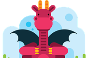 Flat Design Dragon