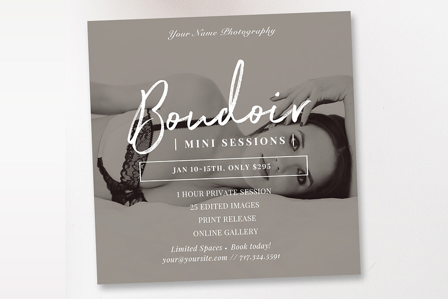 Boudoir 5x5 Insta Template in Flyer Templates - product preview 8