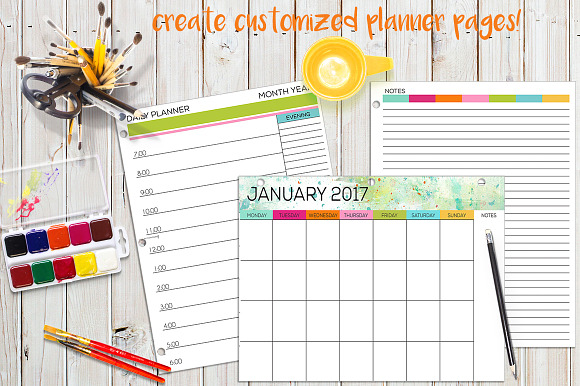 Editable Planner Page Templates in Illustrations - product preview 1