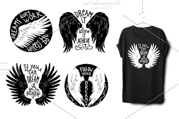 Wings Hand Drawn Set in Illustrations - product preview 1
