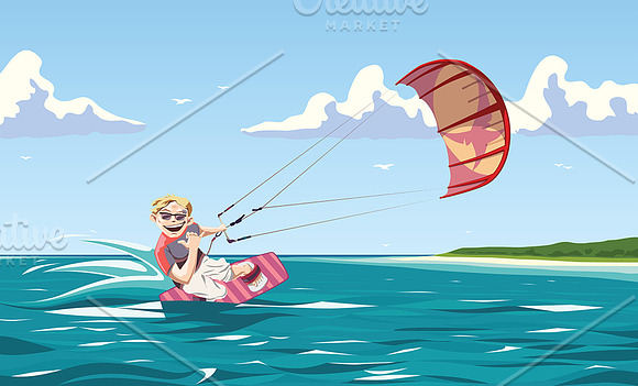 Kitesurfer in Illustrations - product preview 1