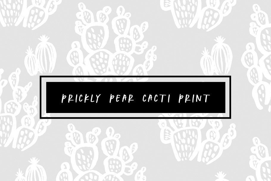 Prickly Pear Cacti Print in Patterns - product preview 8