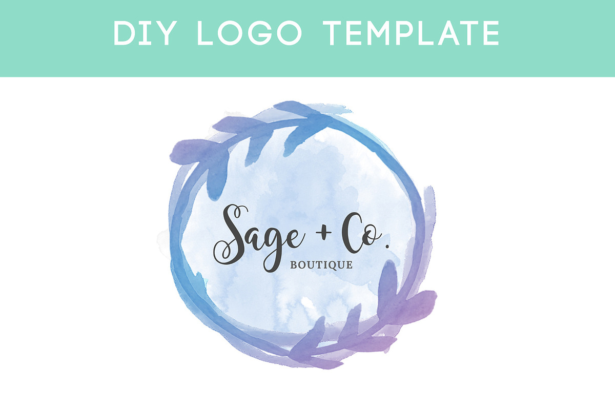 Watercolor Leaf Badge Logo Template in Logo Templates - product preview 8