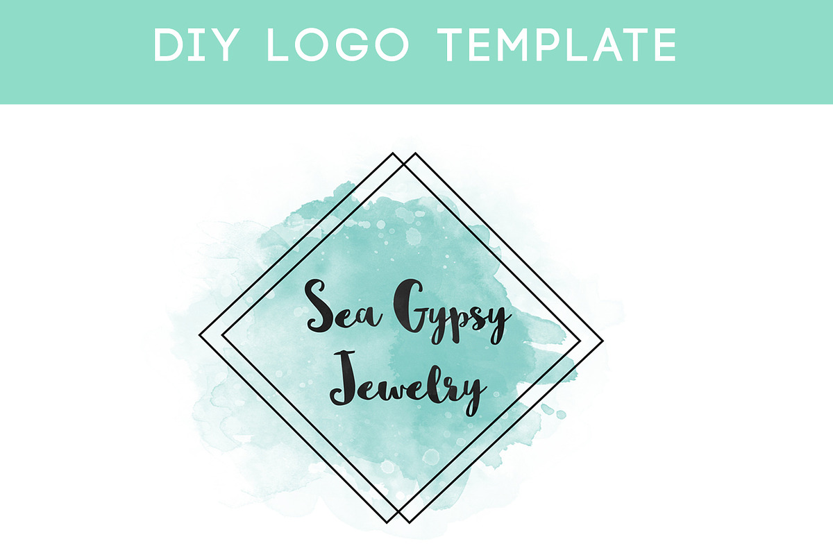Mint Watercolor DIY Logo Template in Logo Templates - product preview 8