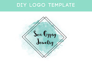 Mint Watercolor DIY Logo Template