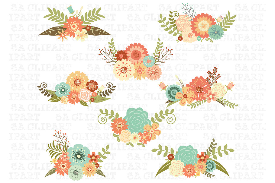 Wedding Floral Clipart in Illustrations - product preview 8