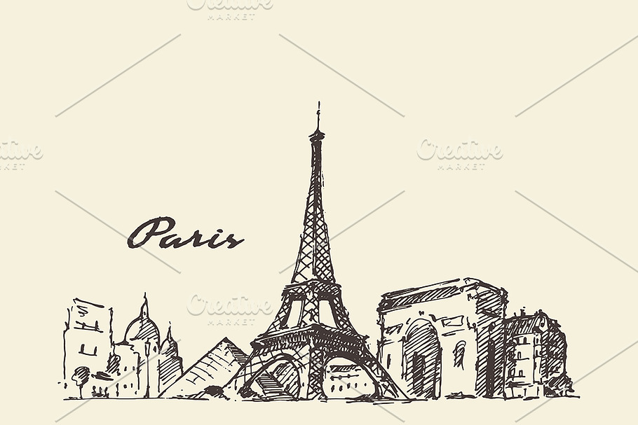 Paris skyline, France in Illustrations - product preview 8