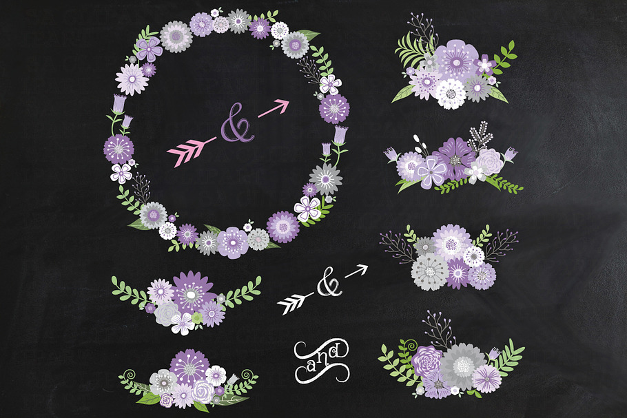 Chalkboard Wedding Clipart in Illustrations - product preview 8